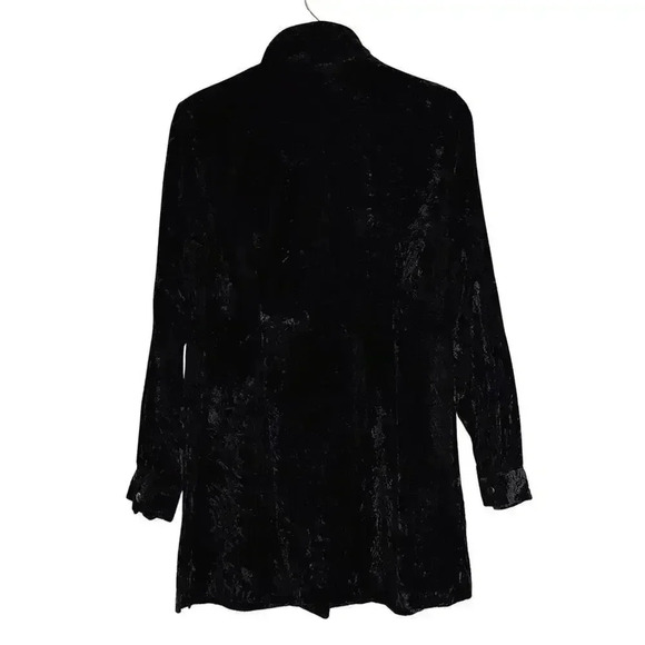 Coldwater Creek Black Velvet Blazer Gothic Goth Punk Women's Size L - Picture 4 of 5